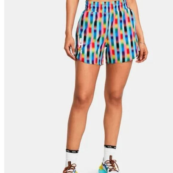 Under Armour Flex Woven Athletic 5 inch Pride Shorts Rainbow Size 3X - Picture 4 of 12